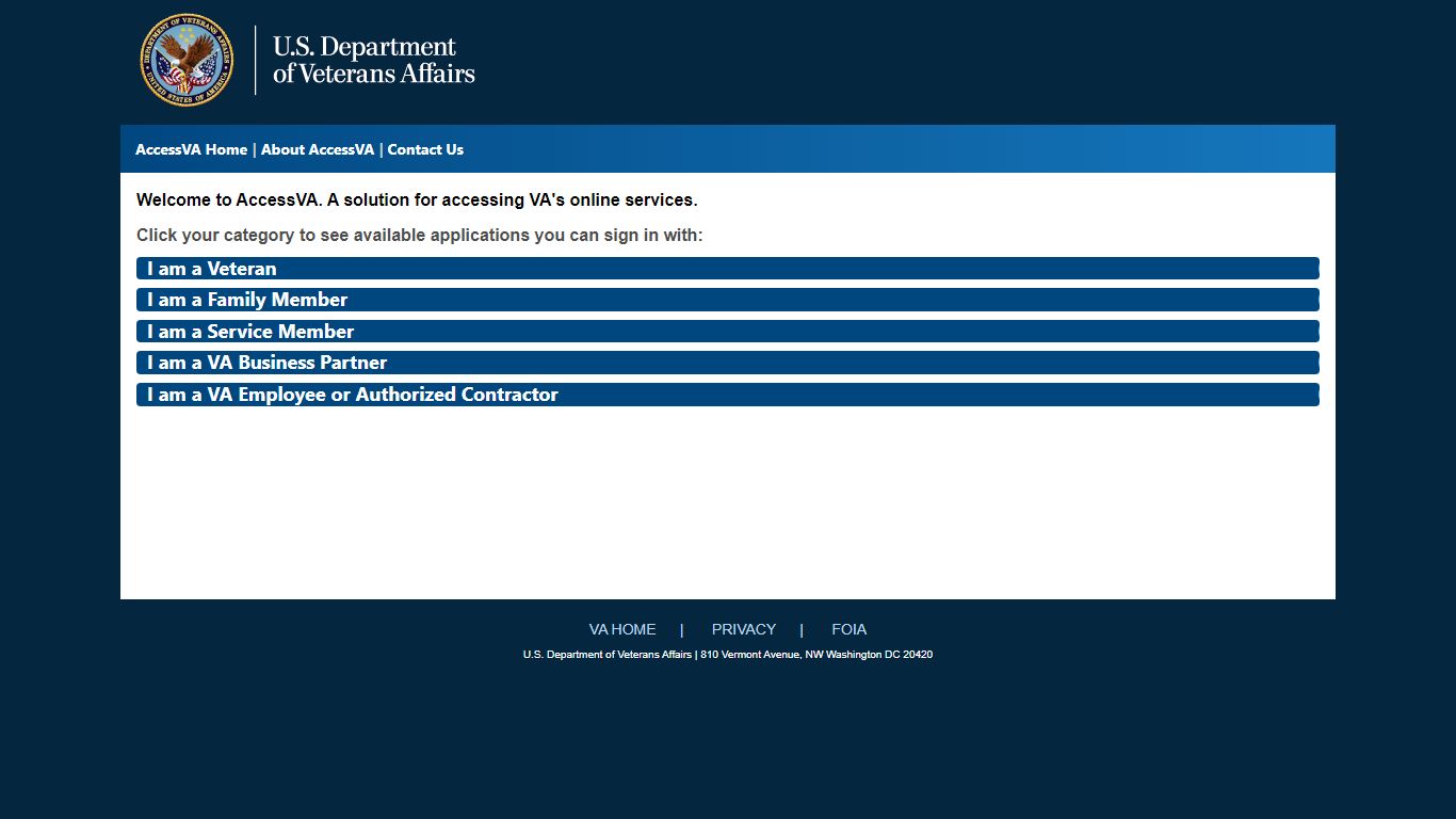 AccessVA - Veterans Affairs